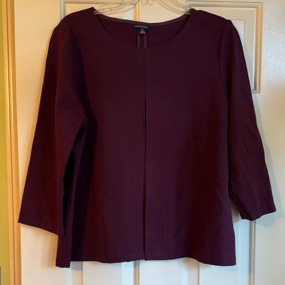 Lands End Burgundy swing style top